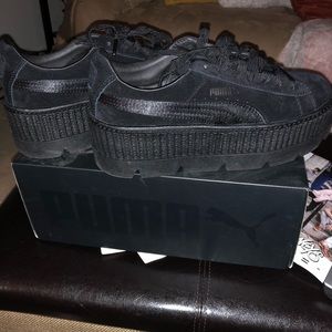 Black Fenty Cleated Creeper Suede Sneakers